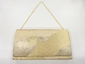 アンティーク　花に古典柄模様織出し和装バッグ